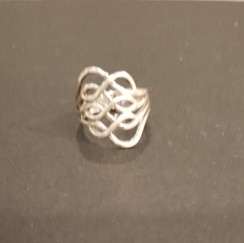 Stamped Sterling Silver Scroll Ring - image 4